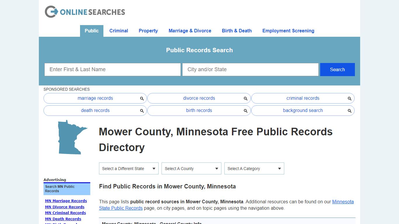 Mower County, Minnesota Public Records Directory