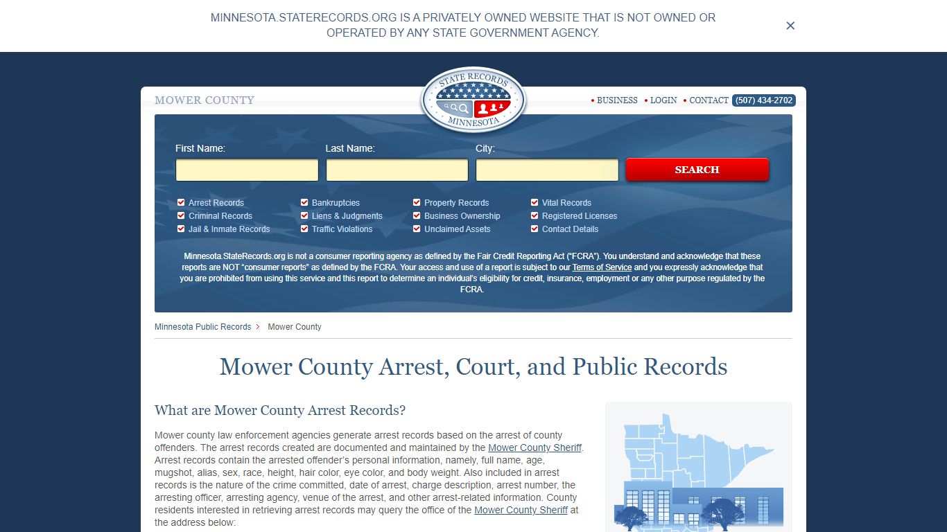 Mower County Arrest, Court, and Public Records