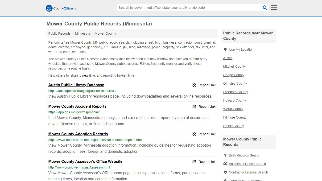 Public Records - Mower County, MN (Business, Criminal, GIS ...