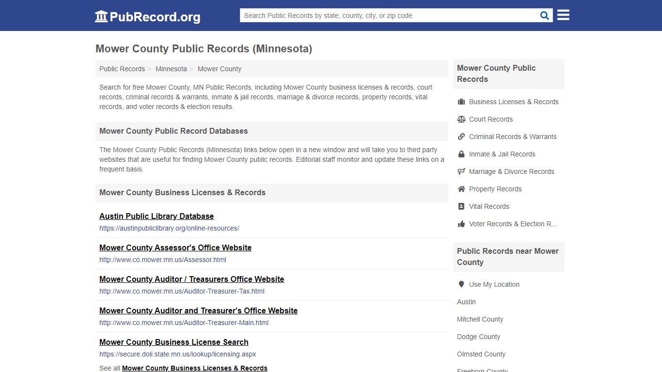 Free Mower County Public Records (Minnesota Public Records)