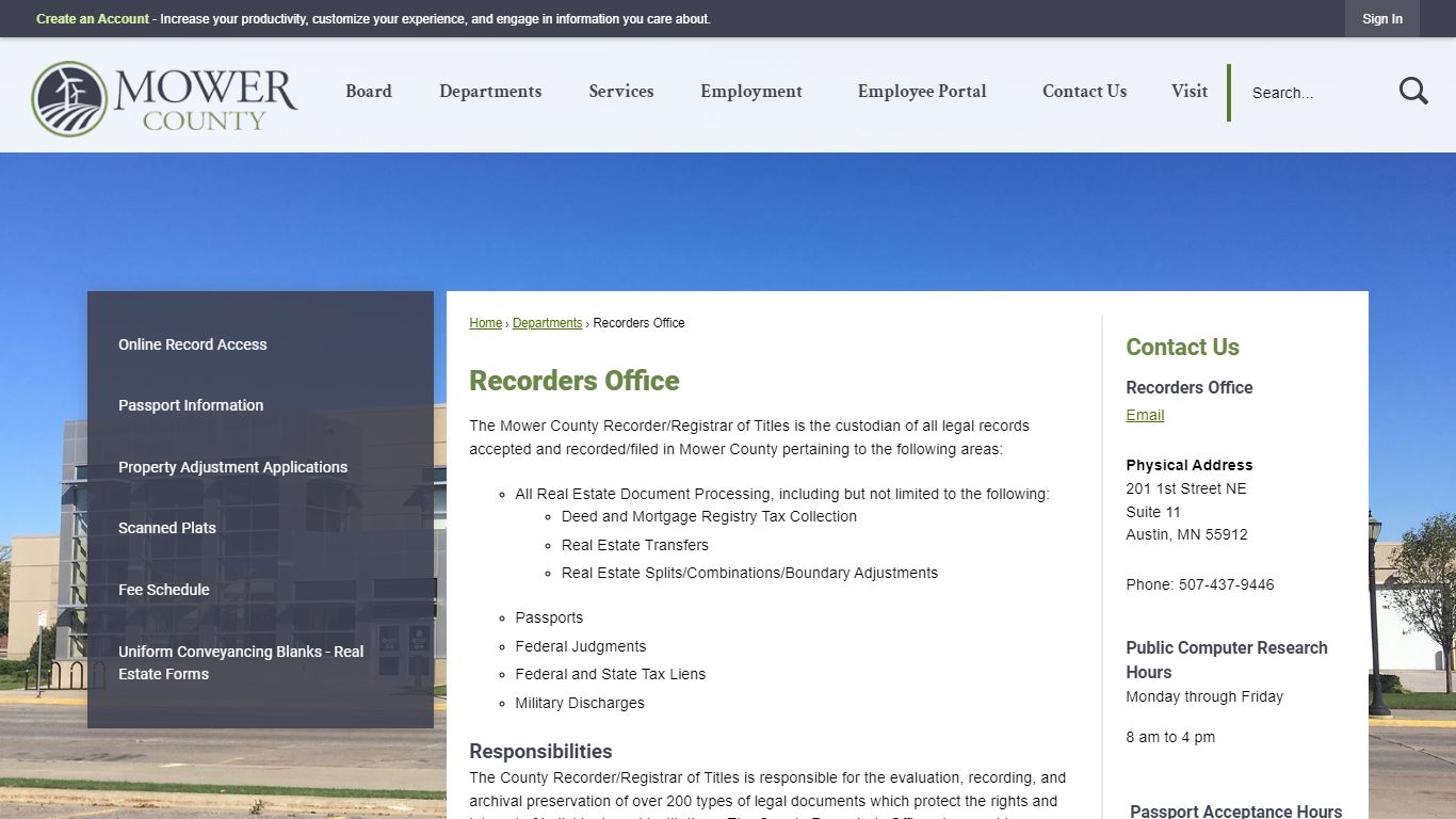 Recorders Office | Mower County, MN